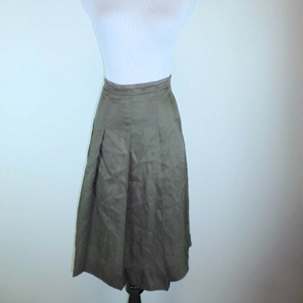 SEE BY CHLOE SILK SKIRT 12 I48 Ribbon pleated gray